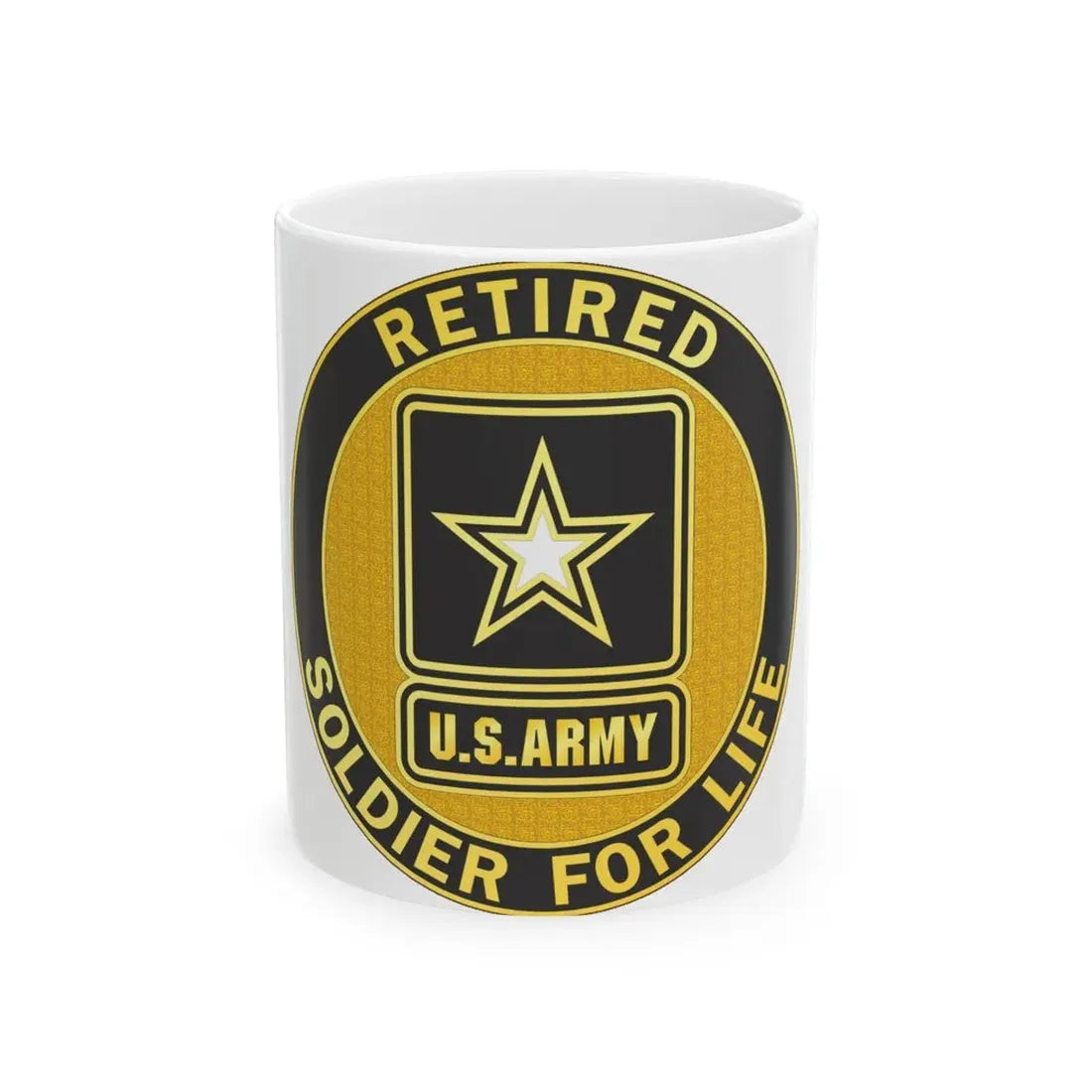 Retired Service Identification Badge (U.S. Army) White Coffee Mug 11oz - Go Mug Yourself