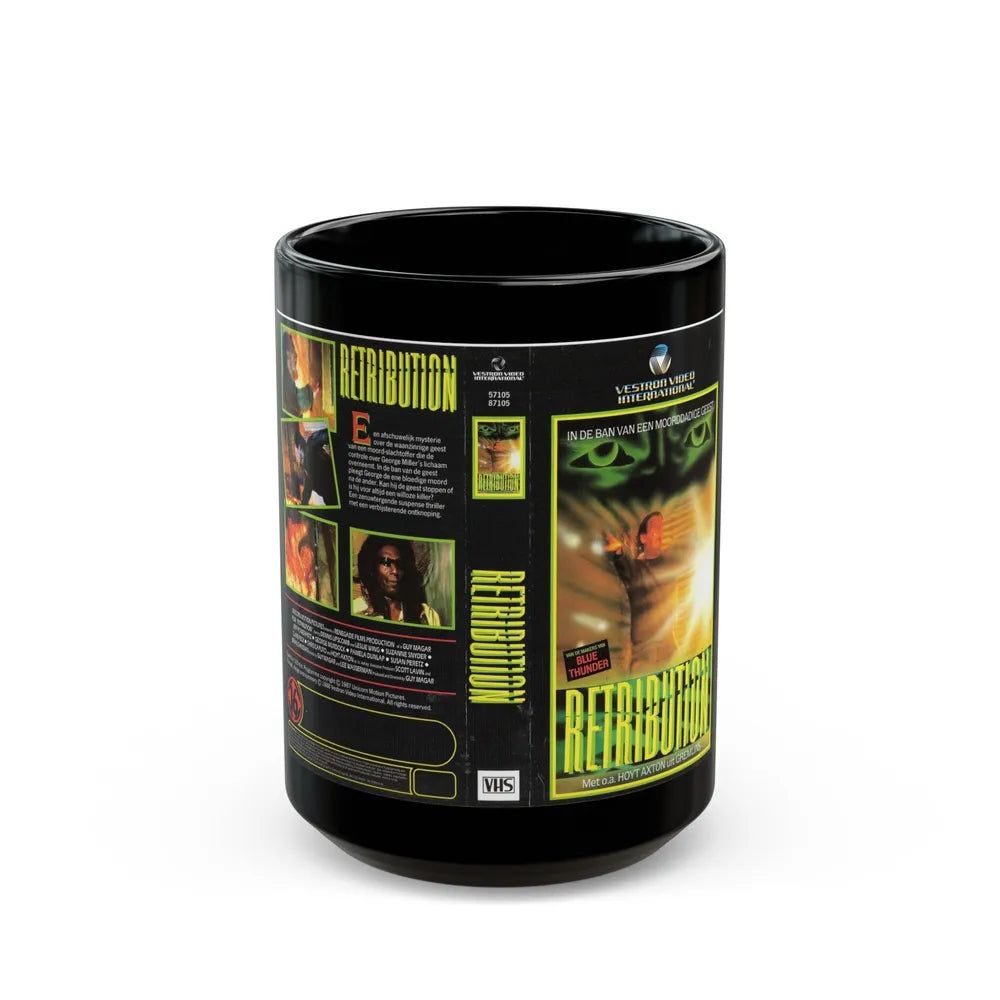 RETRIBUTION VESTRON VIDEO INTERNATIONAL 3 (VHS COVER) - Black Coffee Mug-15oz-Go Mug Yourself