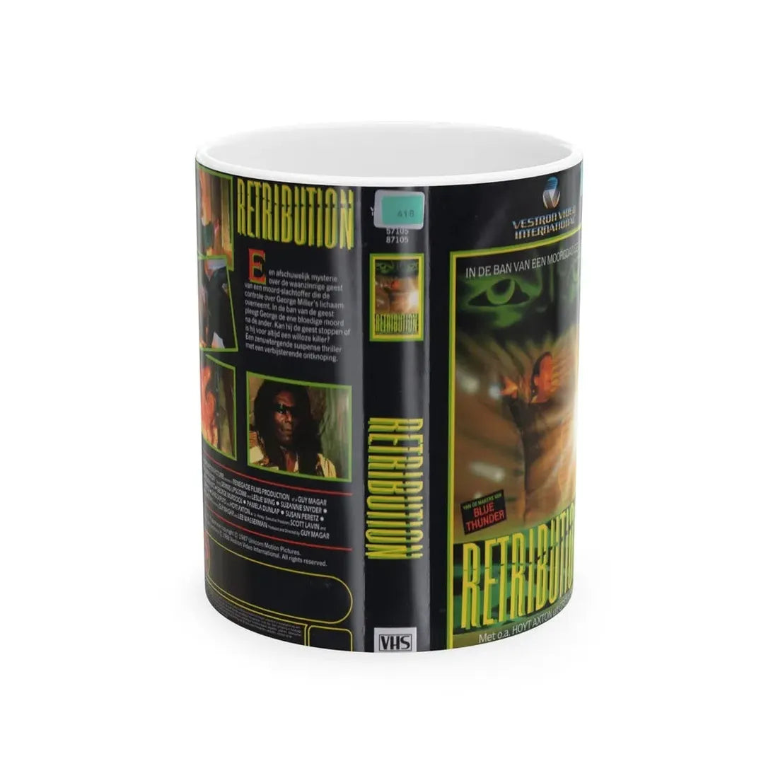 RETRIBUTION VESTRON VIDEO INTERNATIONAL (VHS COVER) - White Coffee Mug 11oz - Go Mug Yourself