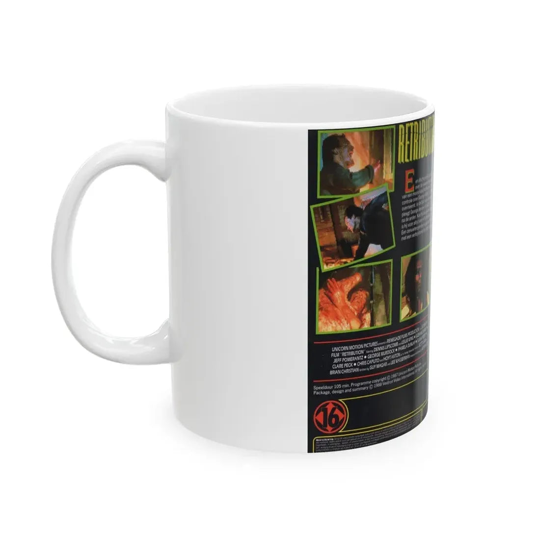 RETRIBUTION VESTRON VIDEO INTERNATIONAL (VHS COVER) - White Coffee Mug - Go Mug Yourself