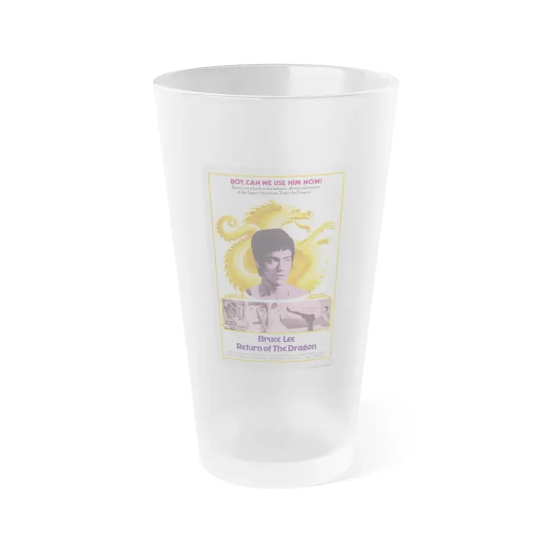 RETURN OF THE DRAGON 1974 Movie Poster - Frosted Pint Glass 16oz 16oz Frosted - Go Mug Yourself