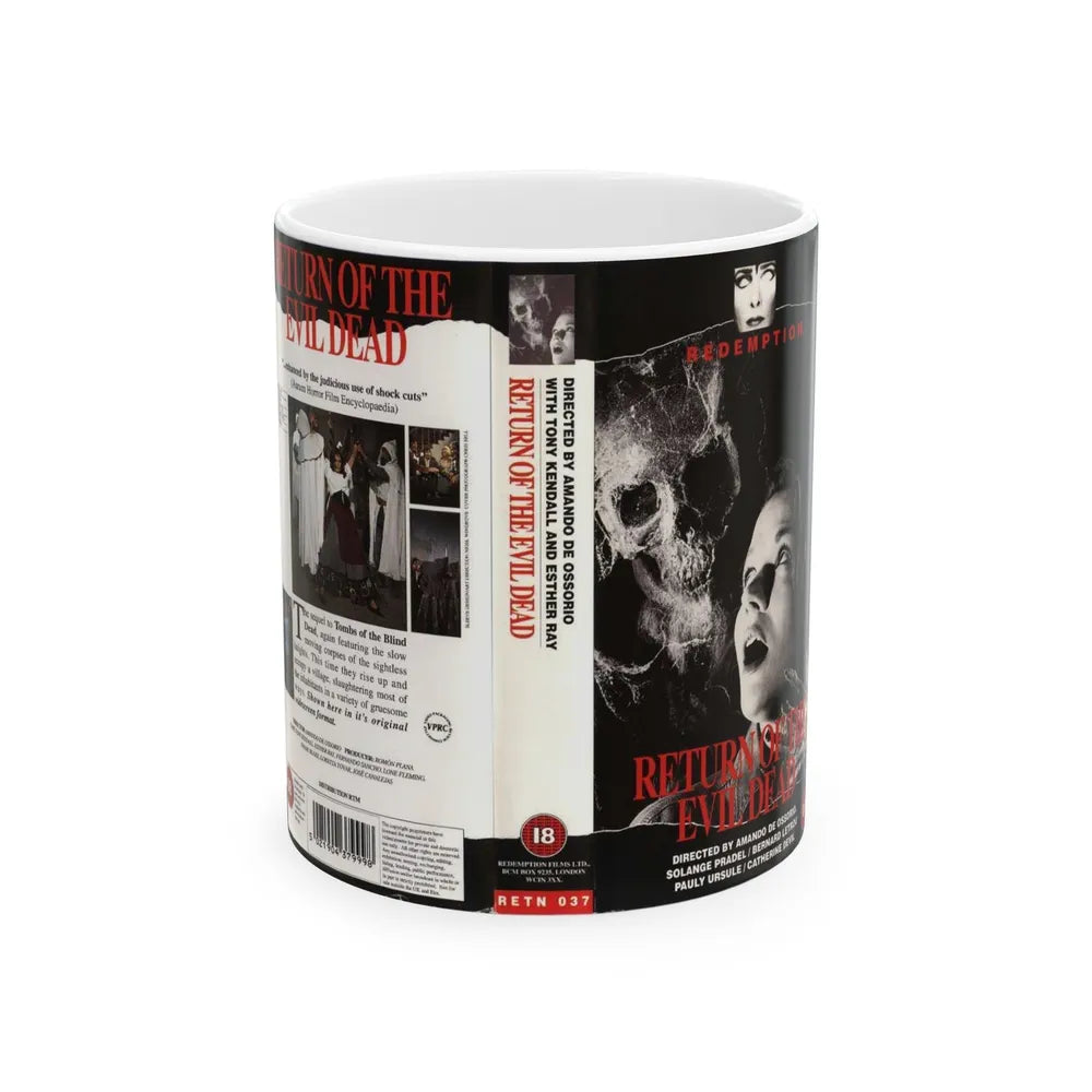 RETURN OF THE EVIL DEAD REDEMPTION VIDEO (VHS COVER) - White Coffee Mug-11oz-Go Mug Yourself