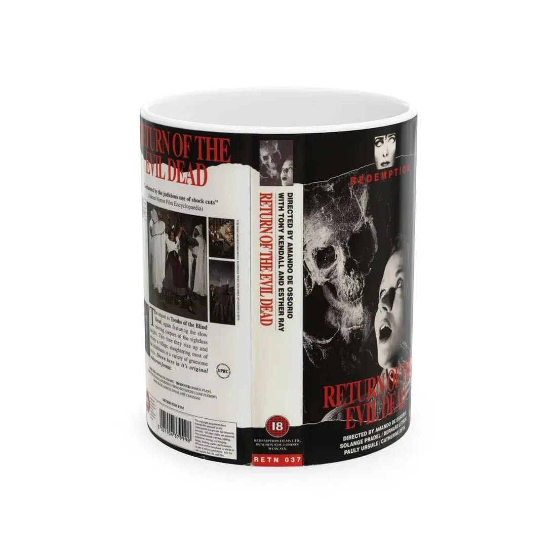 RETURN OF THE EVIL DEAD REDEMPTION VIDEO (VHS COVER) - White Coffee Mug 11oz - Go Mug Yourself