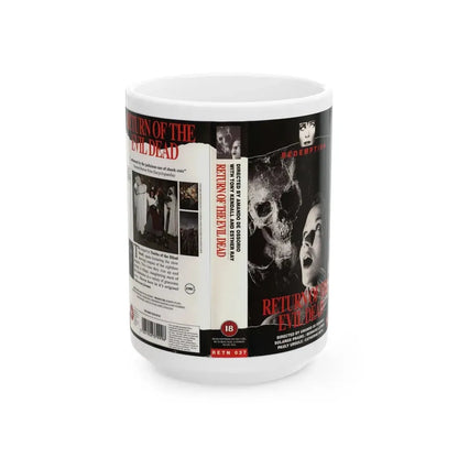 RETURN OF THE EVIL DEAD REDEMPTION VIDEO (VHS COVER) - White Coffee Mug 15oz - Go Mug Yourself