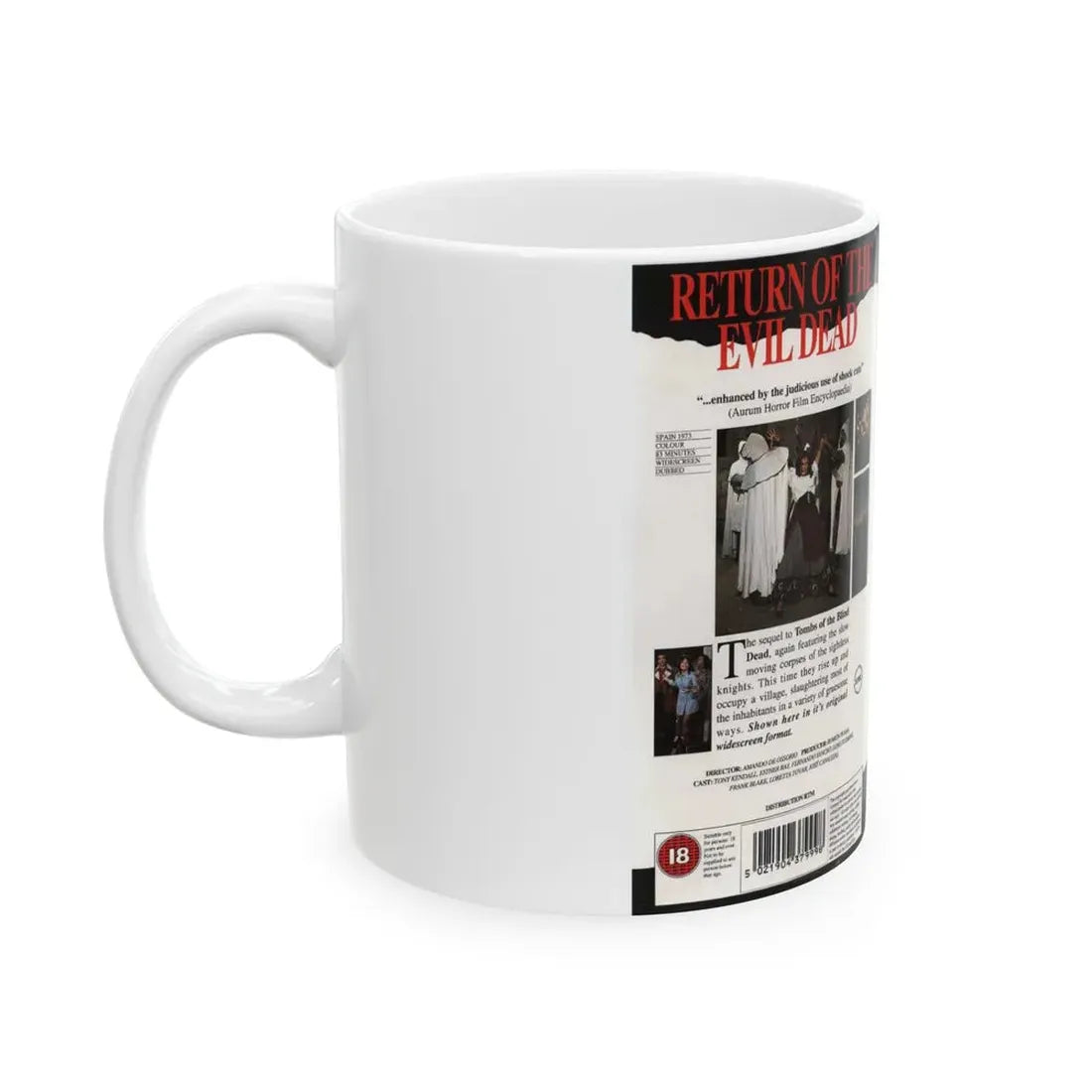 RETURN OF THE EVIL DEAD REDEMPTION VIDEO (VHS COVER) - White Coffee Mug - Go Mug Yourself