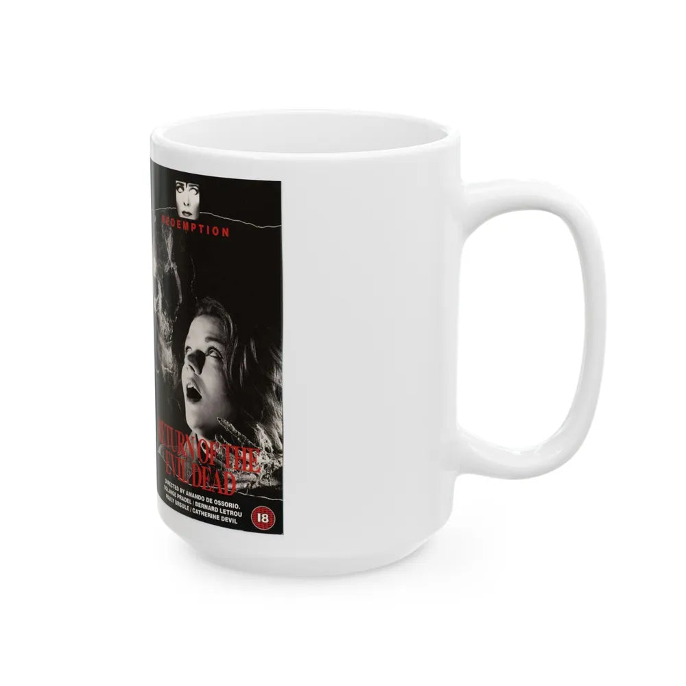 RETURN OF THE EVIL DEAD REDEMPTION VIDEO (VHS COVER) - White Coffee Mug-Go Mug Yourself