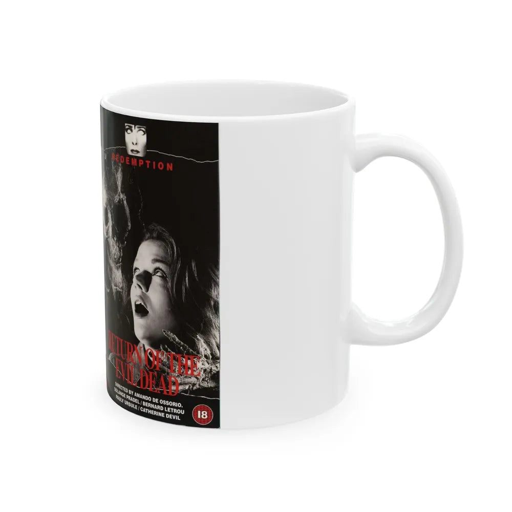 RETURN OF THE EVIL DEAD REDEMPTION VIDEO (VHS COVER) - White Coffee Mug-Go Mug Yourself