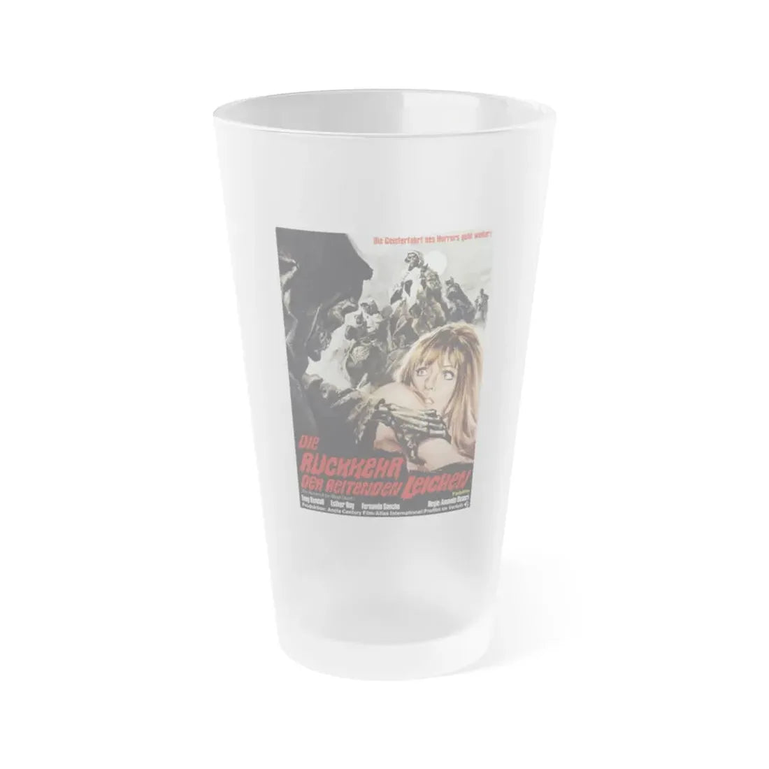 RETURN OF THE EVIL DEAD (RETURN OF THE BLIND DEAD) (GERMAN) 1973 Movie Poster - Frosted Pint Glass 16oz 16oz Frosted - Go Mug Yourself