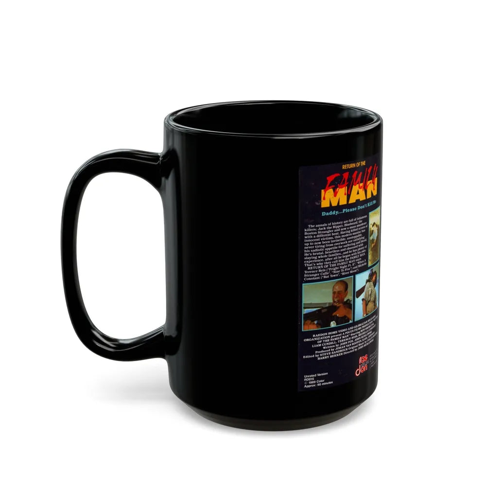 RETURN OF THE FAMILY MAN (VHS COVER) - Black Coffee Mug-Go Mug Yourself