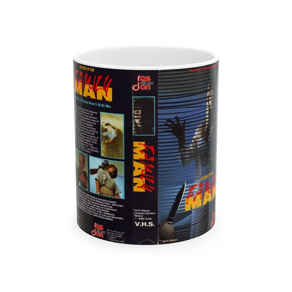 RETURN OF THE FAMILY MAN (VHS COVER) - White Coffee Mug-11oz-Go Mug Yourself