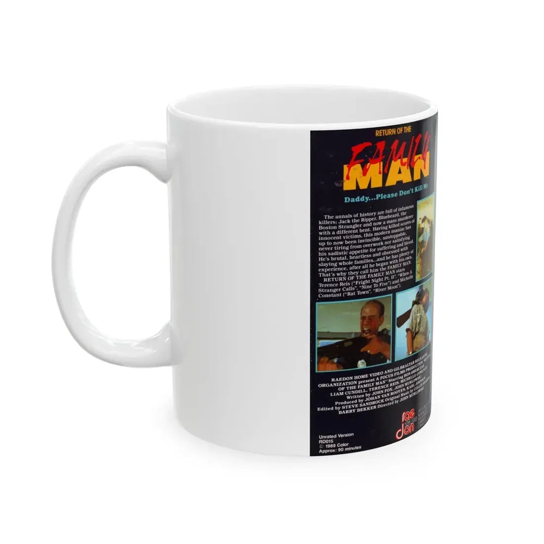 RETURN OF THE FAMILY MAN (VHS COVER) - White Coffee Mug - Go Mug Yourself