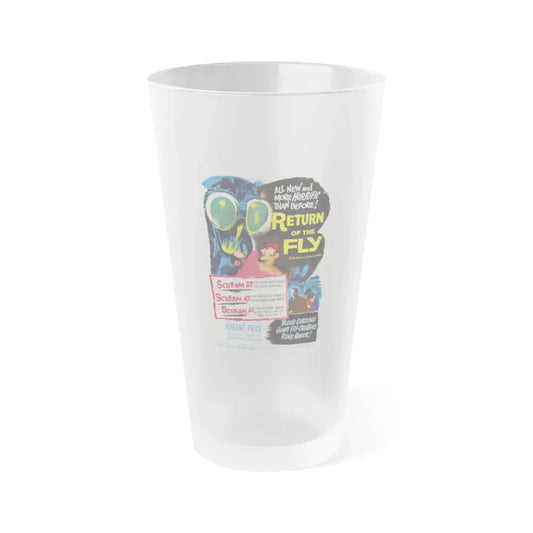 RETURN OF THE FLY 1959 Movie Poster - Frosted Pint Glass 16oz 16oz Frosted - Go Mug Yourself