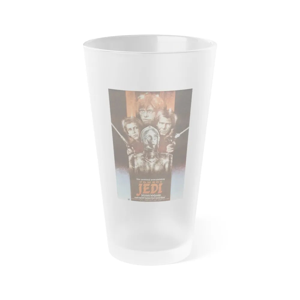 RETURN OF THE JEDI (POLISH 2) 1983 Movie Poster - Frosted Pint Glass 16oz-16oz-Frosted-Go Mug Yourself