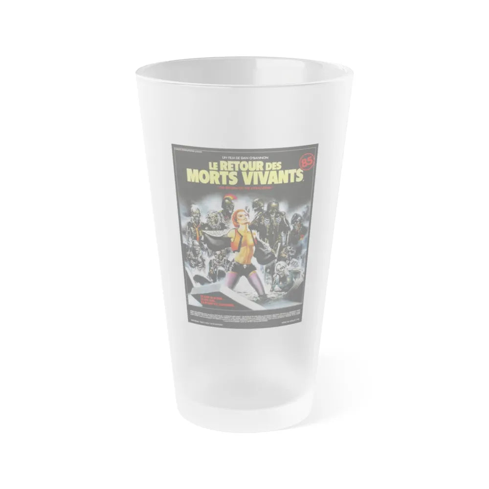 RETURN OF THE LIVING DEAD (FRENCH) 1985 Movie Poster - Frosted Pint Glass 16oz-16oz-Frosted-Go Mug Yourself