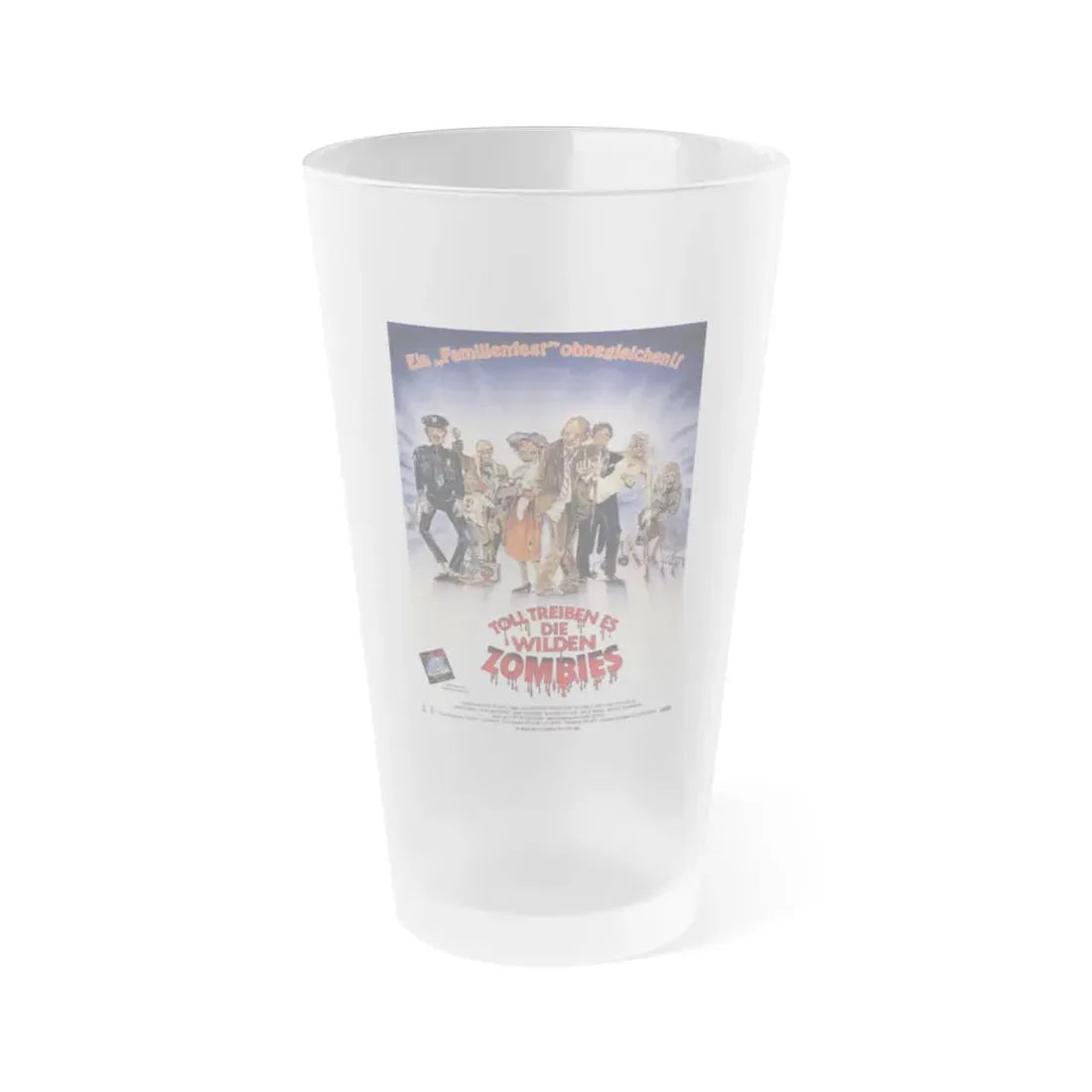 RETURN OF THE LIVING DEAD PART II (GERMAN) 1988 Movie Poster - Frosted Pint Glass 16oz Default Title - Go Mug Yourself
