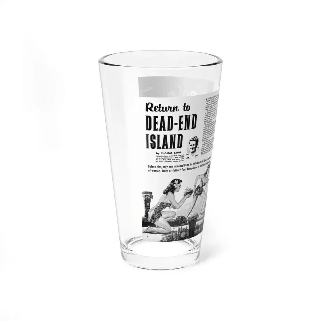 Return to Dead-End Island, Man's Conquest, October 1959 (Magazine Illustration) Pint Glass 16oz - Go Mug Yourself