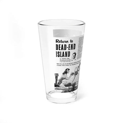 Return to Dead-End Island, Man's Conquest, October 1959 (Magazine Illustration) Pint Glass 16oz - Go Mug Yourself