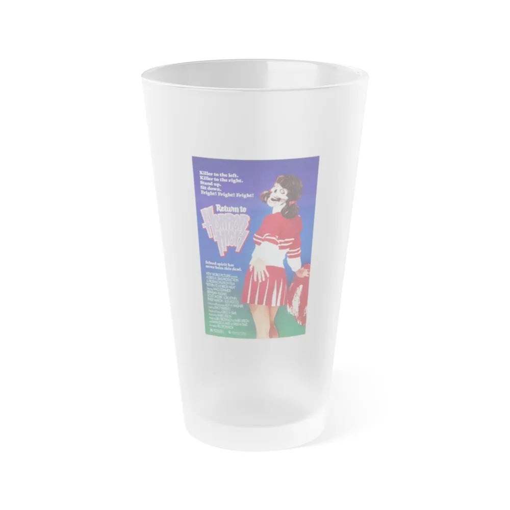 RETURN TO HORROR HIGH 1987 Movie Poster - Frosted Pint Glass 16oz-16oz-Frosted-Go Mug Yourself