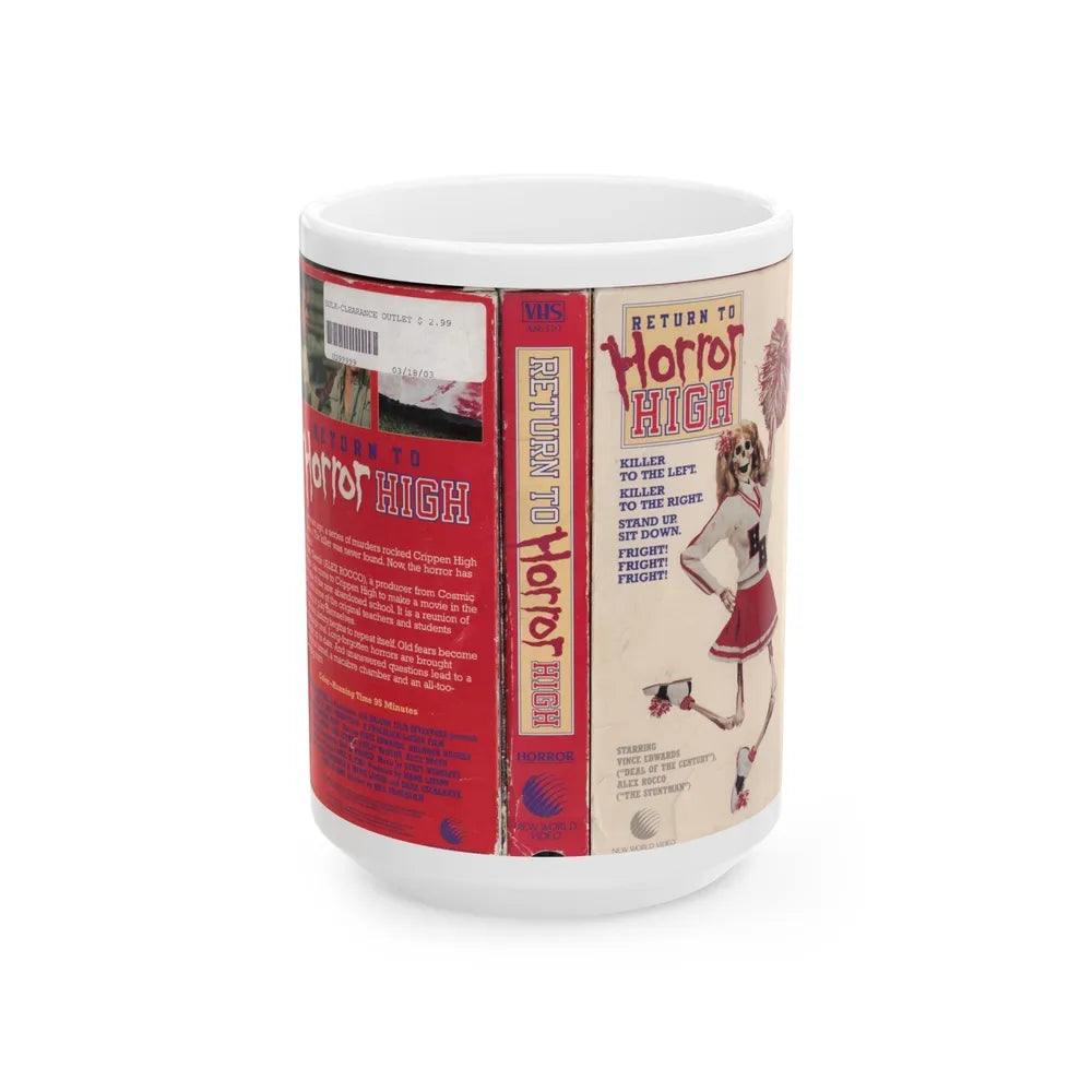 RETURN TO HORROR HIGH (VHS COVER) - White Coffee Mug-15oz-Go Mug Yourself