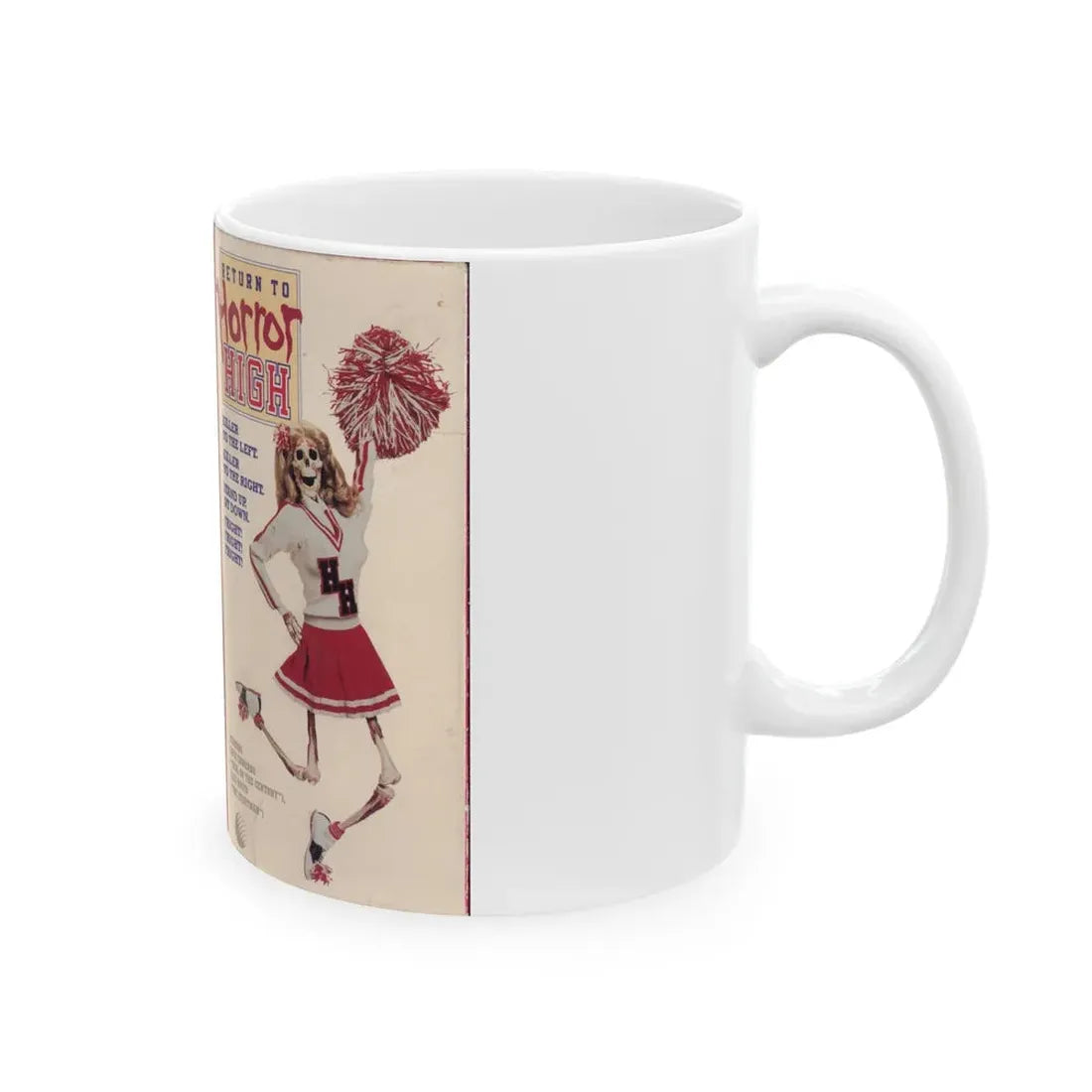 RETURN TO HORROR HIGH (VHS COVER) - White Coffee Mug - Go Mug Yourself