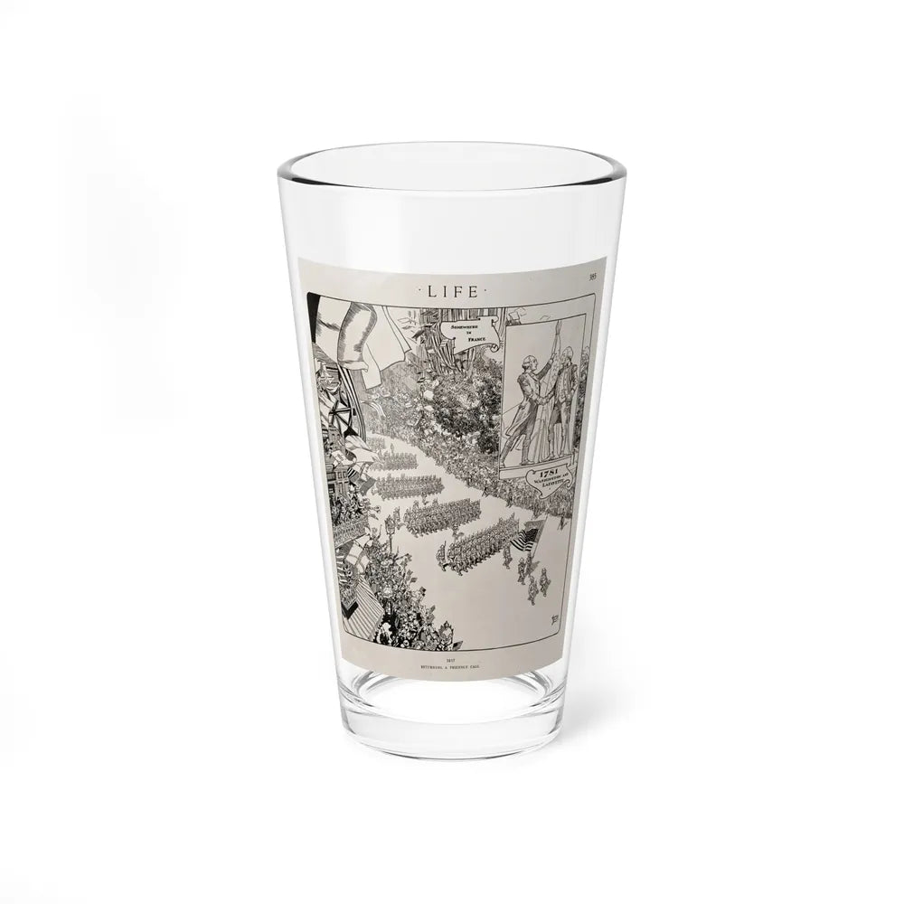 Returning a Friendly Call, Life Magazine, September 6. 1917 (Magazine Illustration) Pint Glass 16oz-16oz-Go Mug Yourself