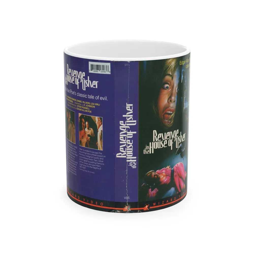 REVENGE IN THE HOUSE OF USHER (VHS COVER) - White Coffee Mug-11oz-Go Mug Yourself