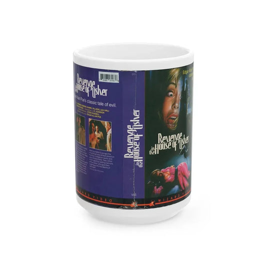 REVENGE IN THE HOUSE OF USHER (VHS COVER) - White Coffee Mug 15oz - Go Mug Yourself