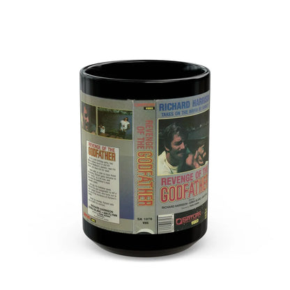 REVENGE OF THE GODFATHER RICHARD HARRISON (VHS COVER) - Black Coffee Mug-15oz-Go Mug Yourself