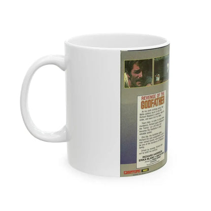 REVENGE OF THE GODFATHER RICHARD HARRISON (VHS COVER) - White Coffee Mug - Go Mug Yourself