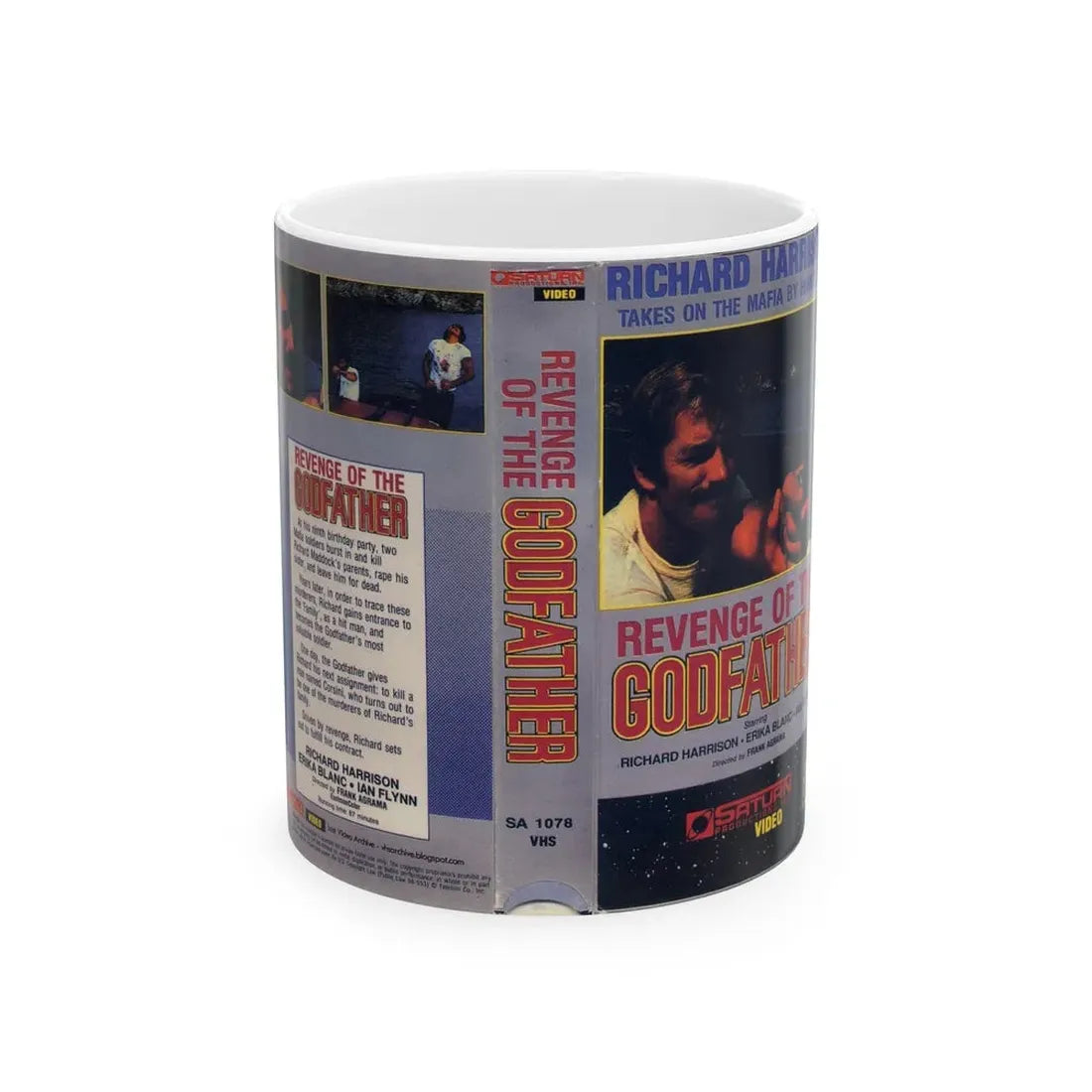 REVENGE OF THE GODFATHER (VHS COVER) - White Coffee Mug 11oz - Go Mug Yourself