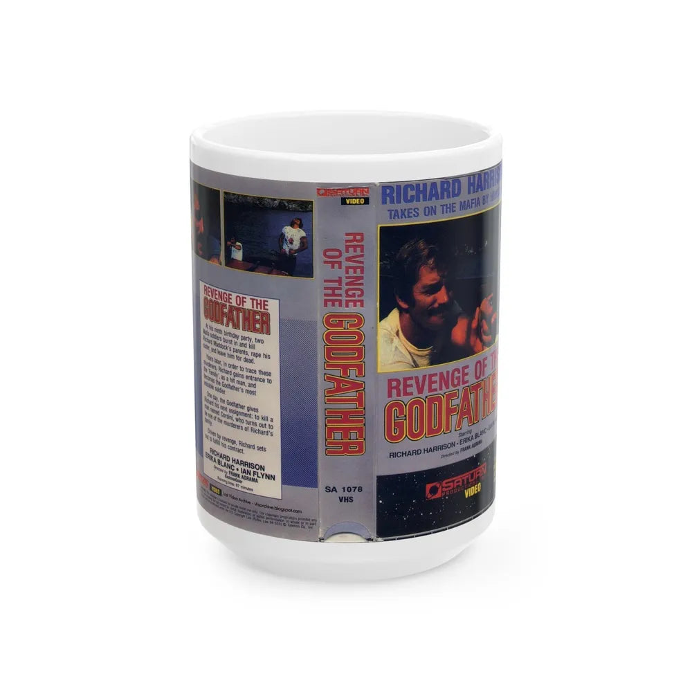 REVENGE OF THE GODFATHER (VHS COVER) - White Coffee Mug-15oz-Go Mug Yourself