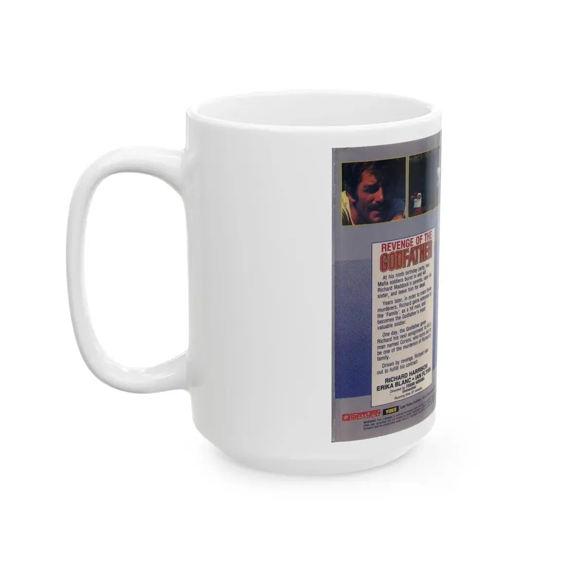 REVENGE OF THE GODFATHER (VHS COVER) - White Coffee Mug - Go Mug Yourself
