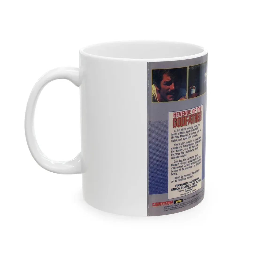 REVENGE OF THE GODFATHER (VHS COVER) - White Coffee Mug - Go Mug Yourself