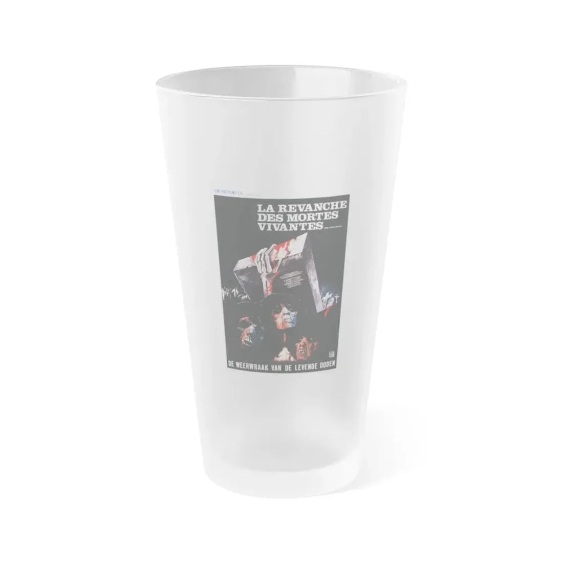 REVENGE OF THE LIVING DEAD GIRLS (BELGIAN) 1987 Movie Poster - Frosted Pint Glass 16oz Default Title - Go Mug Yourself