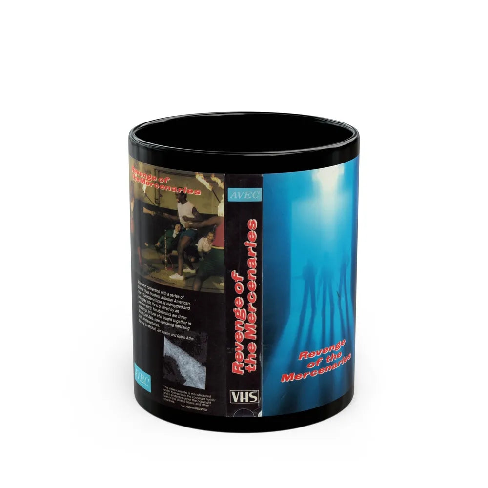 REVENGE OF THE MERCENARIES (VHS COVER) - Black Coffee Mug-11oz-Go Mug Yourself