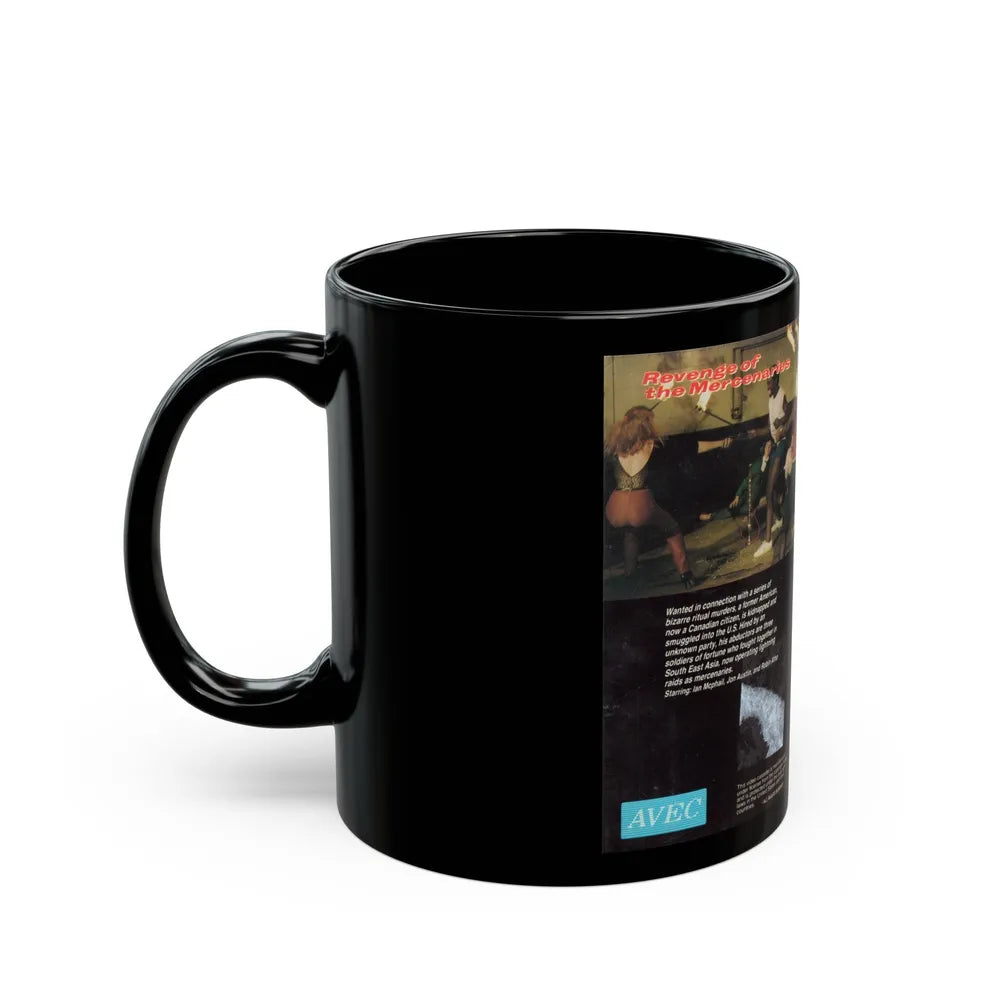 REVENGE OF THE MERCENARIES (VHS COVER) - Black Coffee Mug-Go Mug Yourself