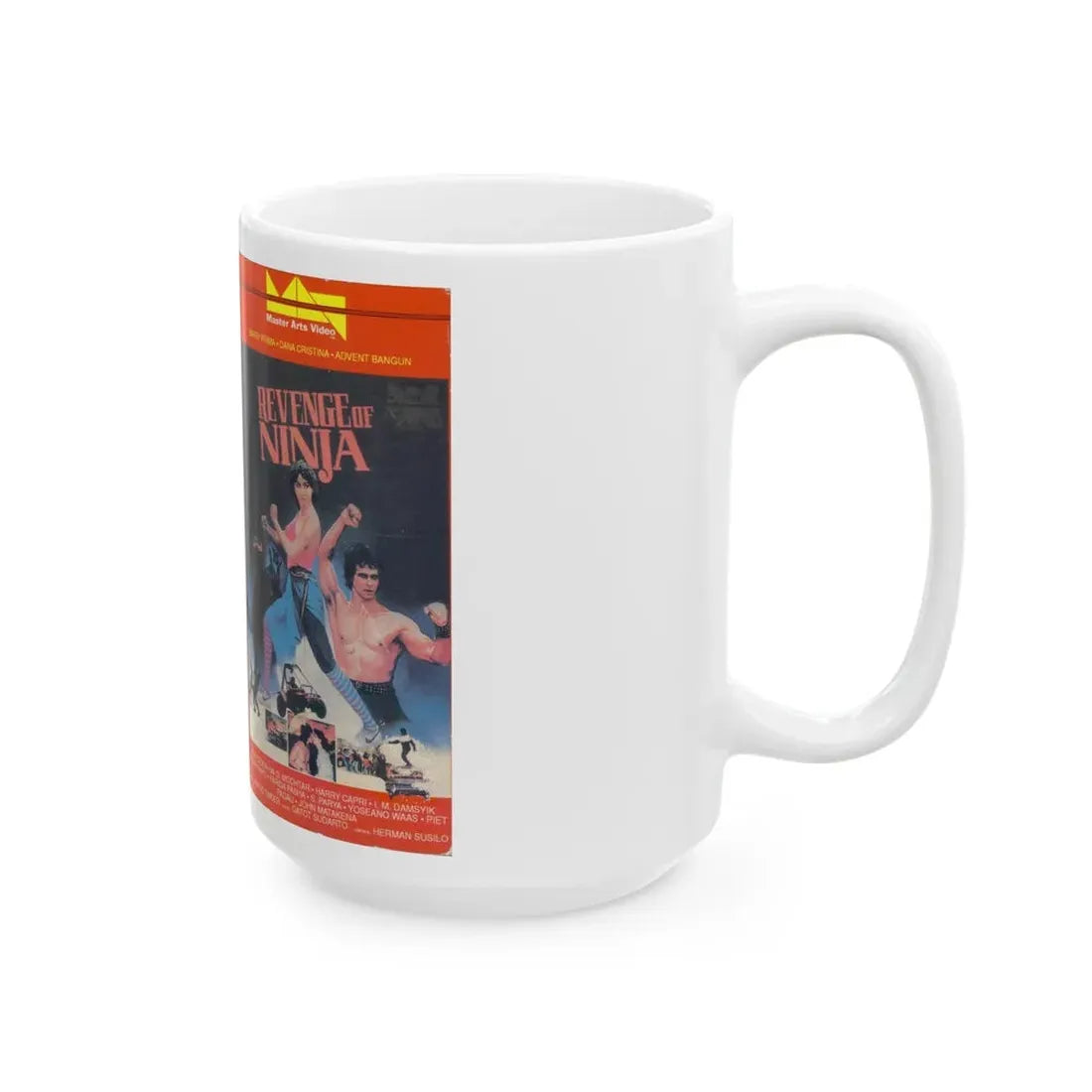 REVENGE OF THE NINJA (VHS COVER) - White Coffee Mug - Go Mug Yourself