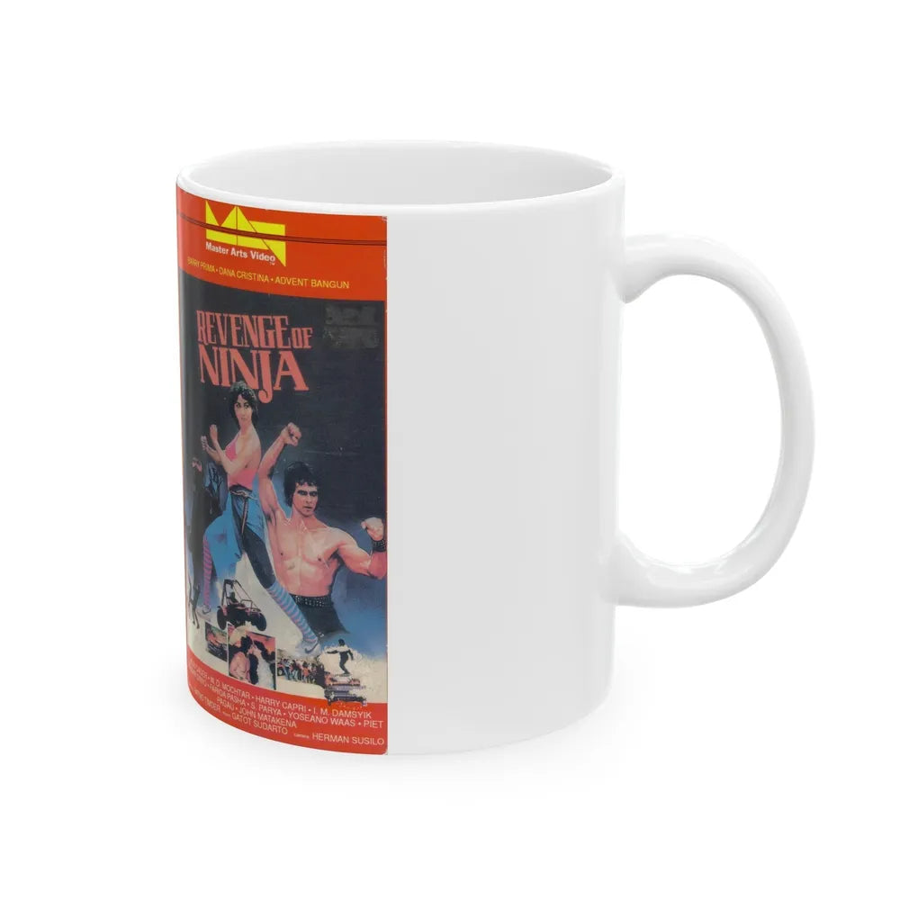 REVENGE OF THE NINJA (VHS COVER) - White Coffee Mug-Go Mug Yourself