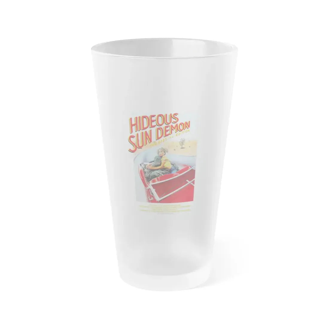 REVENGE OF THE SUN DEMON (HIDEOUS SUN DEMON) 1983 Movie Poster - Frosted Pint Glass 16oz 16oz Frosted - Go Mug Yourself