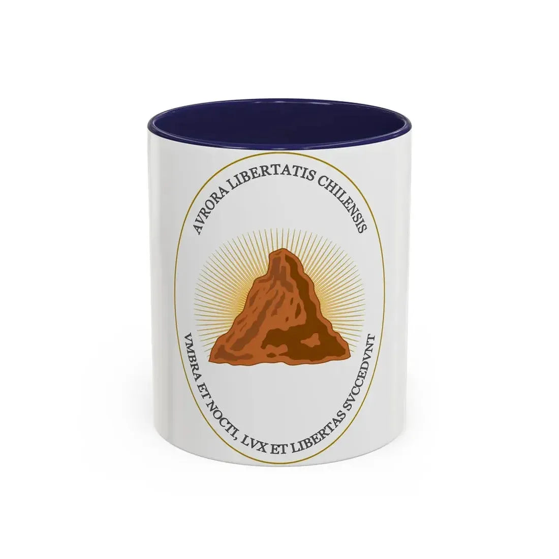 Reverse of the Coat of Arms of Chile (1812-1814) - Accent Coffee Mug 11oz Navy - Go Mug Yourself