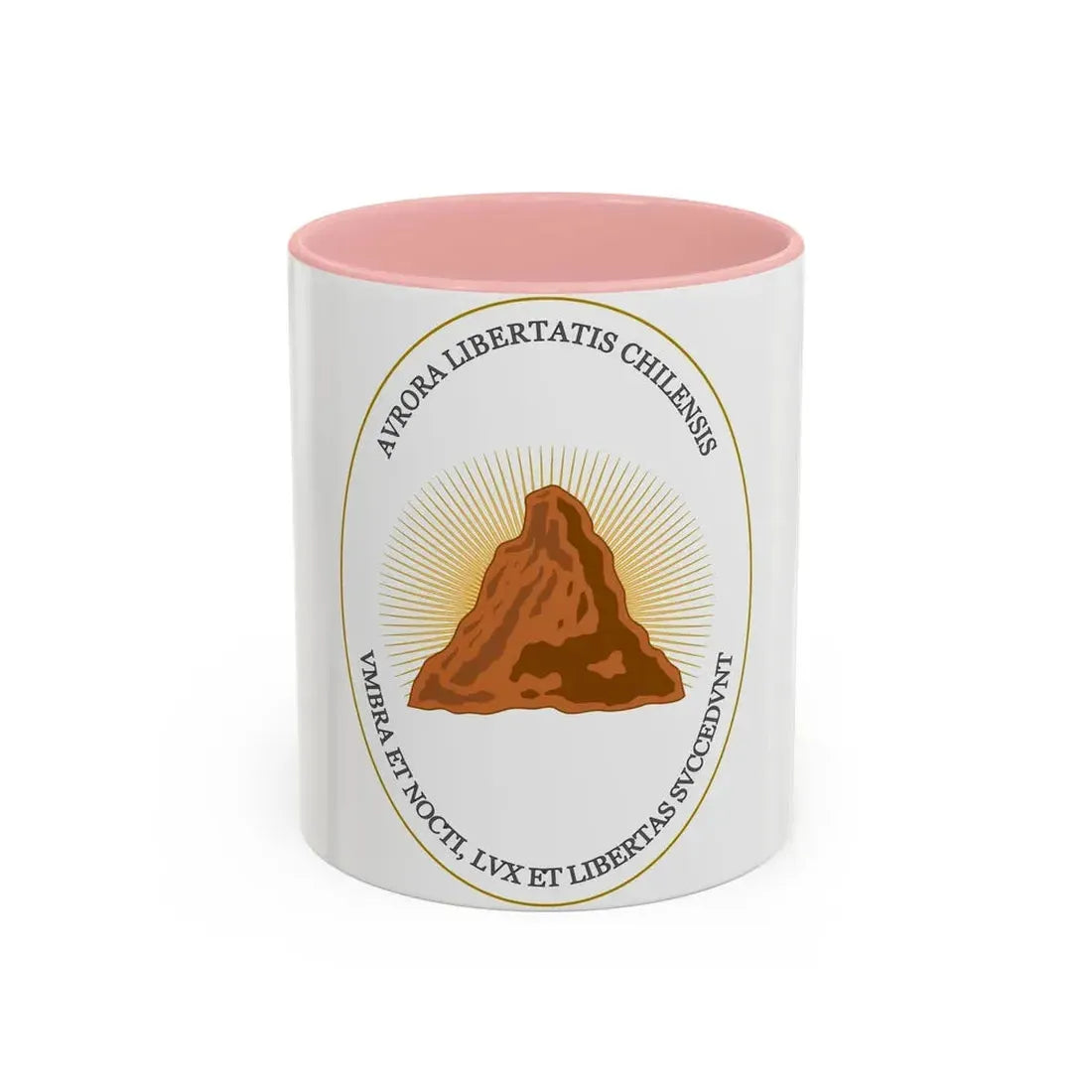 Reverse of the Coat of Arms of Chile (1812-1814) - Accent Coffee Mug 11oz Pink - Go Mug Yourself