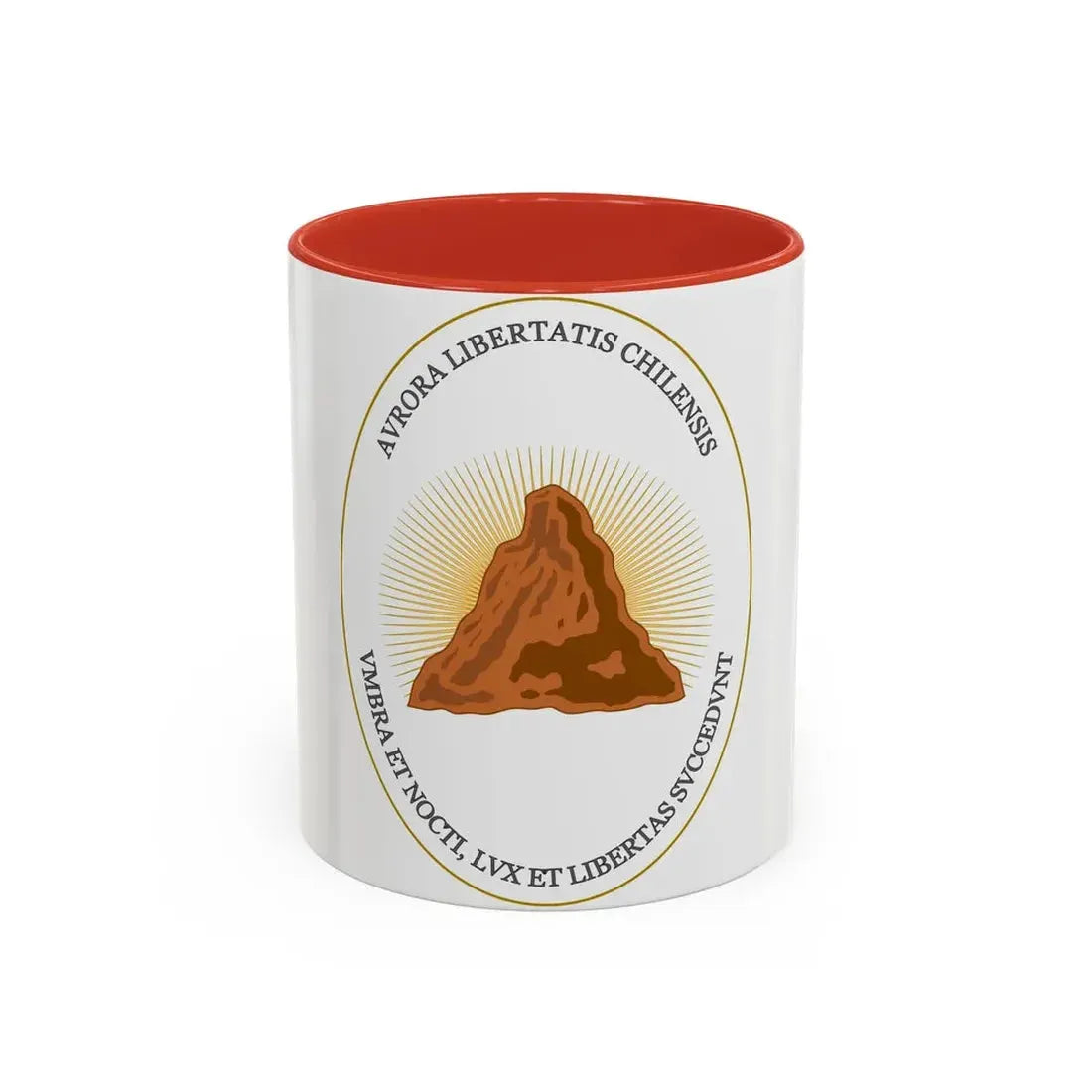 Reverse of the Coat of Arms of Chile (1812-1814) - Accent Coffee Mug 11oz Red - Go Mug Yourself