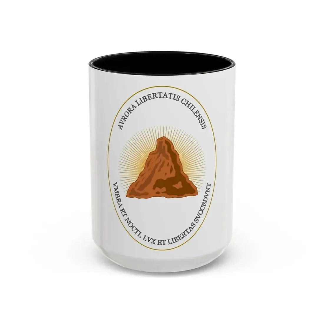 Reverse of the Coat of Arms of Chile (1812-1814) - Accent Coffee Mug 15oz Black - Go Mug Yourself