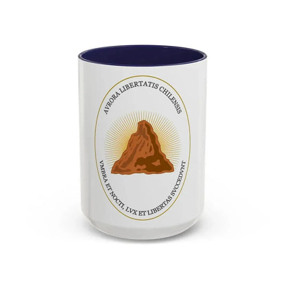 Reverse of the Coat of Arms of Chile (1812-1814) - Accent Coffee Mug 15oz Navy - Go Mug Yourself