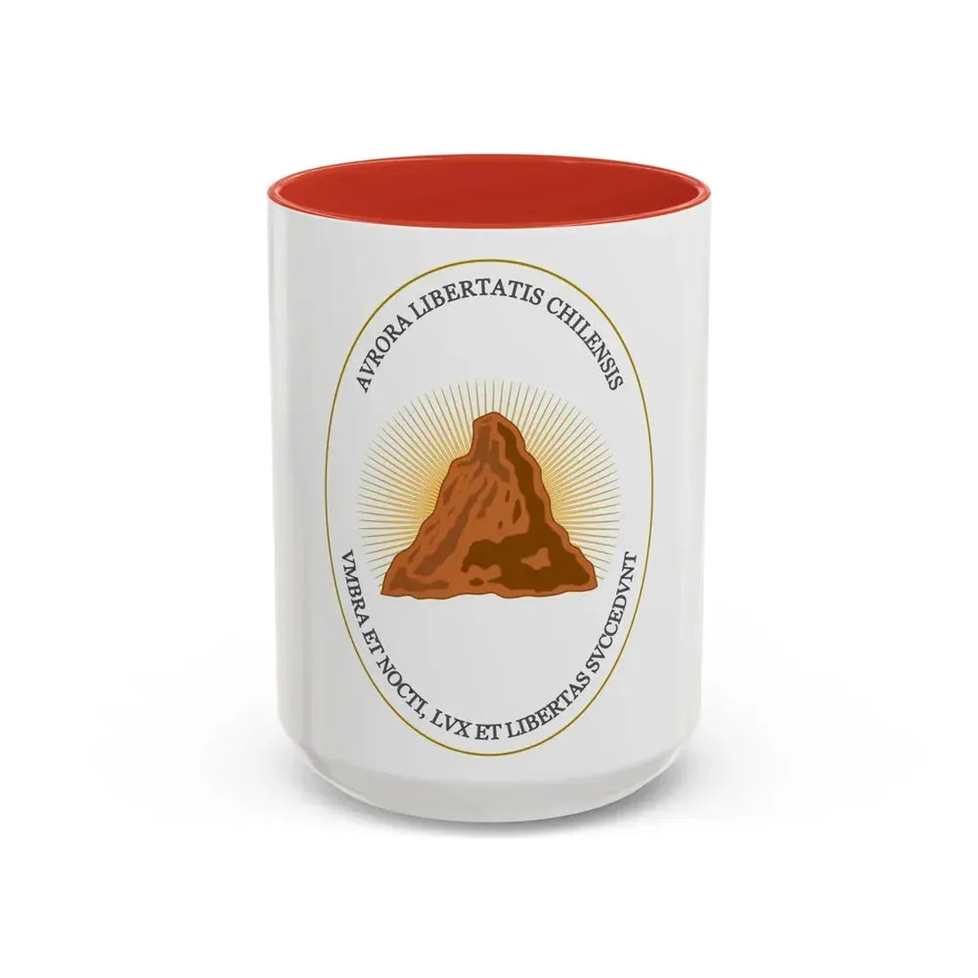 Reverse of the Coat of Arms of Chile (1812-1814) - Accent Coffee Mug 15oz Red - Go Mug Yourself