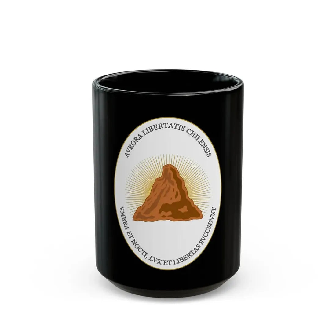 Reverse of the Coat of Arms of Chile (1812-1814) - Black Coffee Mug 15oz - Go Mug Yourself