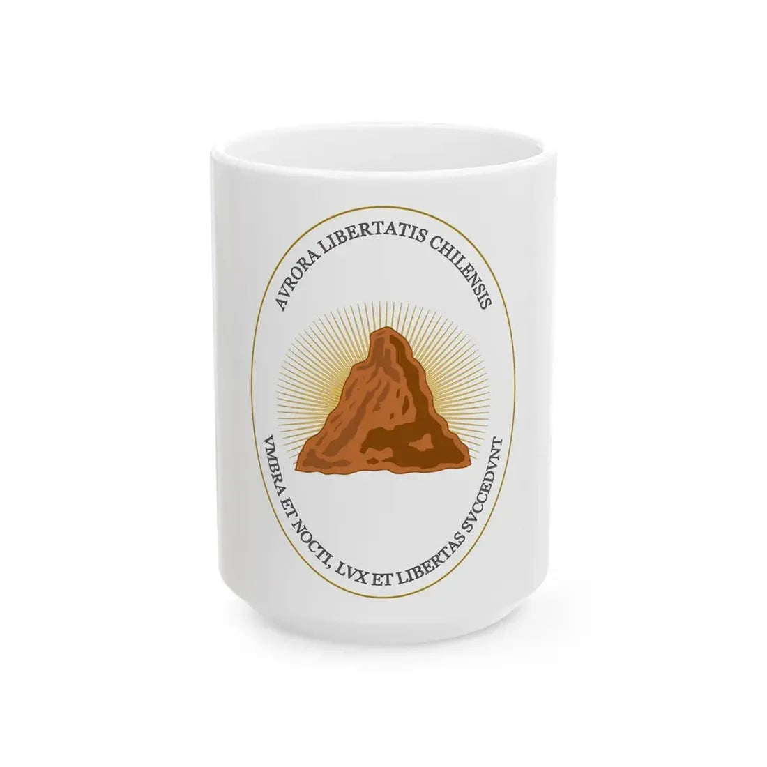 Reverse of the Coat of Arms of Chile (1812-1814) - White Coffee Mug 15oz - Go Mug Yourself