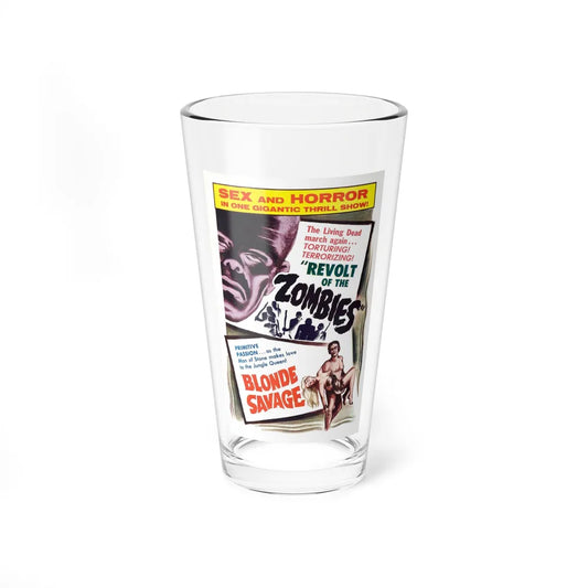 REVOLT OF THE ZOMBIES + BLONDE SAVAGE 1952 Movie Poster - Pint Glass 16oz-16oz-Go Mug Yourself