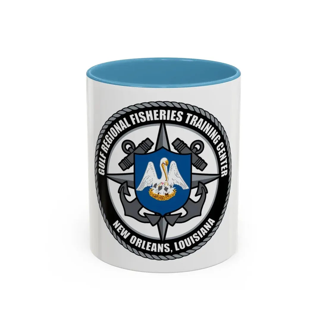 RFTC New Orleans Louisiana (U.S. Coast Guard) Accent Coffee Mug 11oz Light Blue - Go Mug Yourself