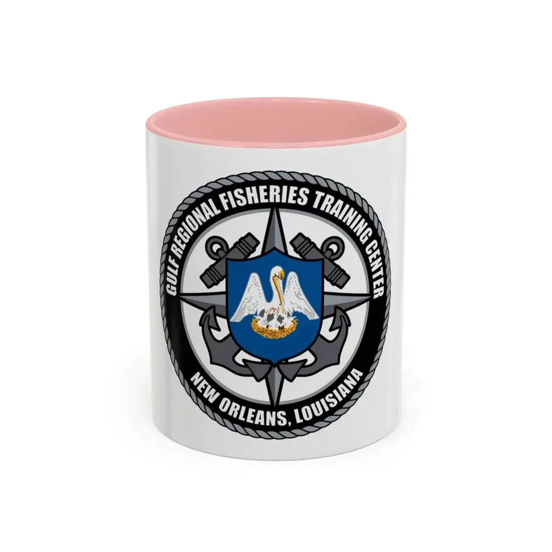 RFTC New Orleans Louisiana (U.S. Coast Guard) Accent Coffee Mug 11oz Pink - Go Mug Yourself